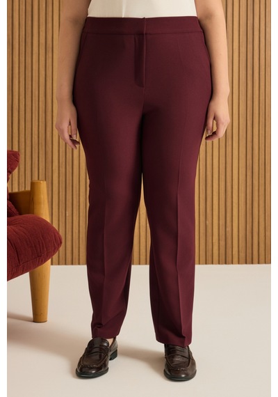 Aker Beli Lastikli Dokuma Pantolon Bordo Bordo