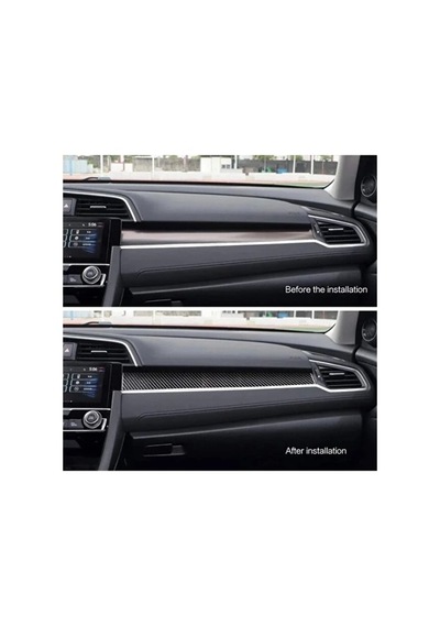 Honda Civic Fc5 2016-2021 Uyumlu Karbon Torpido Göğüs Kaplama 3 Parça