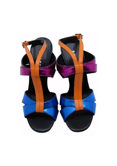 Poletto Hakiki Deri Altın Sandalet Topuklu 6564 178-870 Altın
