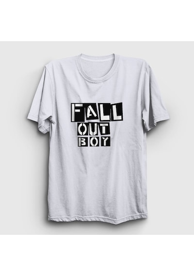 Presmono Unisex Boxes Fall Out Boy T-shirt Beyaz