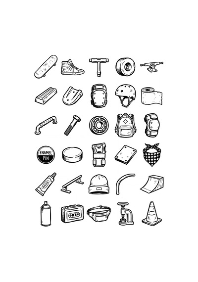 30 Adet Sokak Kaykayı Sticker Seti - Kask, Kaykay Ve Laptop İçin Çok Renkli
