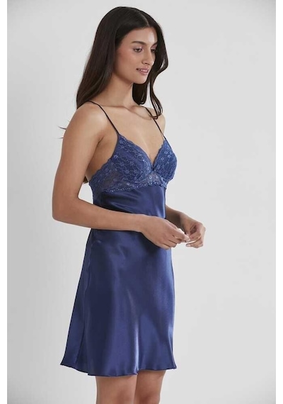 Pierre Cardin Saten Güpürlü Kaplı Gecelik 600 Laci 001