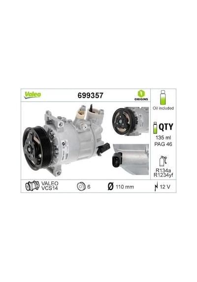 Vw Passat B7 Klima Kompresoru 2.0 Tdi 2013-2014 Cfgc Valeo 699357