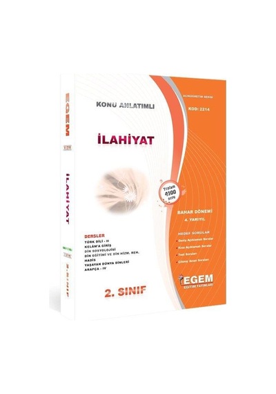 2.Sınıf 4.Yarıyıl Ilahiyat K.A Bahar Dönemi - Egem