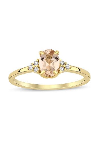 Morganite Oval Tektaş Pırlanta Yüzük