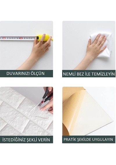 Kendinden Yapışkanlı Silinebilir Esnek Duvar Paneli 70X38 Cm