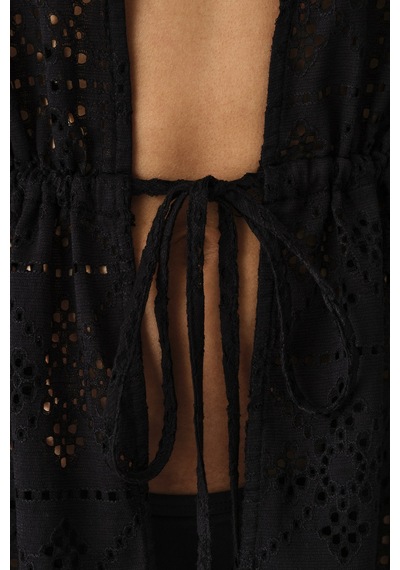 Penti Siyah Jasmine Kimono