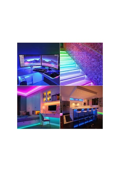 Wn-1161 Şerit Led 5 Metre Rgb Led Işık Uzaktan Kumandalı Tak Çalıştır 3 Çipli İç Mekan Led Çok Renkli