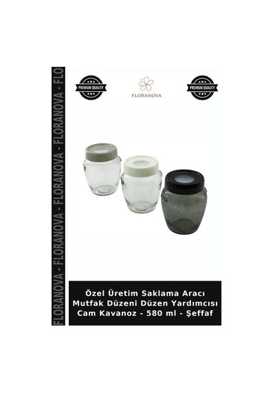 Özel Üretim Saklama Aracı Mutfak Düzeni Düzen Yardımcısı Cam Kavanoz - 580 Ml - Şeffaf Çok Renkli