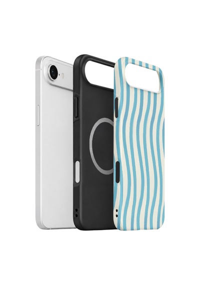 Apple iPhone Uyumlu 17 Air Vorian Çift Katmanlı Magsafe Kılıf Aqua Wave Riviera