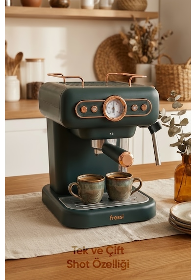 Fressi EM-01 Ristretto Süt Köpürtücülü 20 Bar Basınçlı Espresso Latte Cappuccino Americano Makinesi 1.2 L