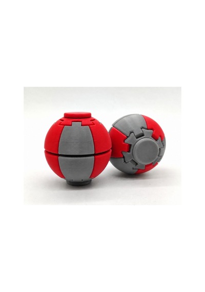 Alvera Press Küresi 3d Baskı Dönüşen Mekanik Fidget Stres Oyuncağı-gri-kırmızı 36251941