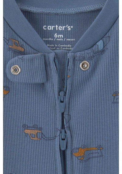 Carter's Erkek Bebek Fermuarlı Patikli Tulum İndigo 1v245210