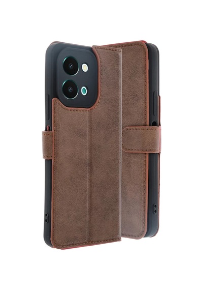 Newface Vivo Y28 Kılıf Trend S Plus Kapaklı Kılıf - Taba