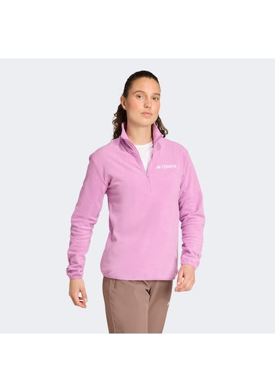 Adidas Multi Essentials 1-2 Zip Fleece Kadın Mor Yürüyüş Polar Düz Jm3120 Pembe