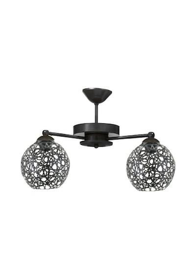 Siyah 2'li Modern Selçuklu Motifli Plofonyer Model Avize
