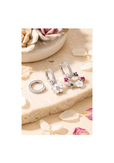 3 Lü Set Gümüş Renk Çiçek Model Küpe Tj-bkp11963 Evimdeyokyok