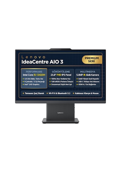 Lenovo Ideacentre 24IRH9 F0HN00V0TR 005 i5-13420H 16 GB 1 TB SSD 23.8" Dos FHD AIO Masaüstü Bilgisayar