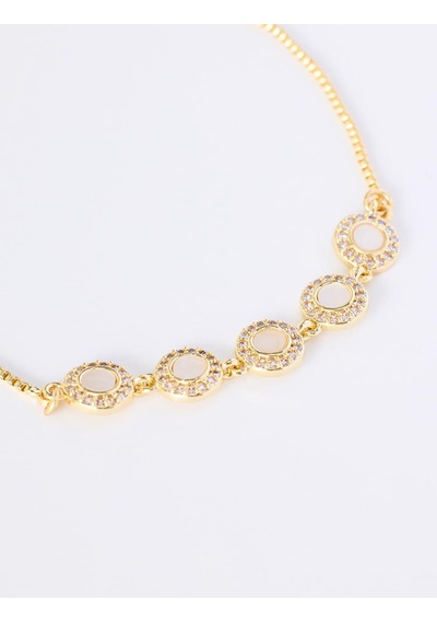 Jimmy Key Jimmy Key Altın Rengi Daire Form Detaylı Ayarlanabilir Bileklik 6sw348825150
