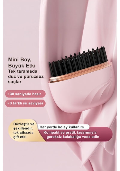 Negatif İyon Mini Kablosuz Taşınabilir Seramik Kaplama Düzleştirici Tarak