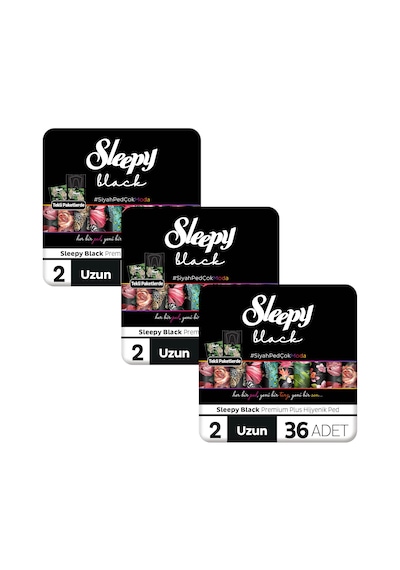 Sleepy Black Premium Plus Hijyenik Ped Mega Fırsat Paketi Uzun 108 Adet