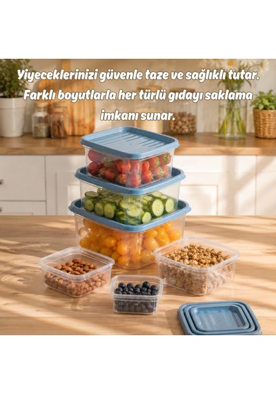 Sa-645-2 6 Adet 12 Parça Derin Dondurucu Mikrodalga Saklama Kabı - Çok Amaçlı Erzak Saklama Kabı Seti Diğer
