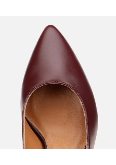 Hotiç Kadın Deri Bordo Esnek Tabanlı İnce Topuklu Stiletto
