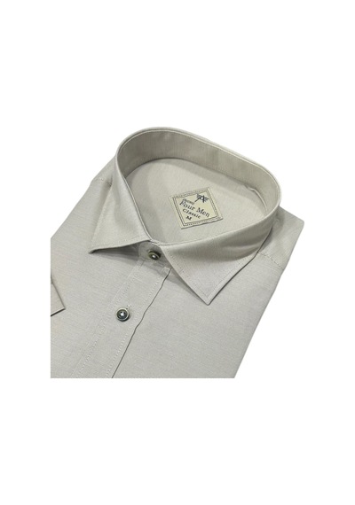 Eren Style Linen Keten Klasik %100 Cotton Kısa Kollu Terletmeyen Gömlek Ekru