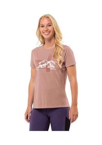 Jack Wolfskin Vonnan S/s Graphic T W Kadın T-shirt-pudra