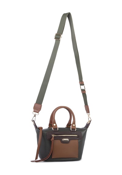 Nas Bag Kadın Mini El Ve Postacı Çantası Haki Taba Kahve Victoria