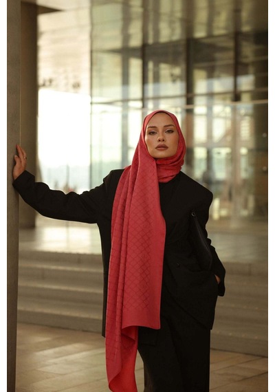 Imannoor Pencere Kafes Nar Çiçeği Ramy Jakar Şal 70x210 Nar Çiçeği