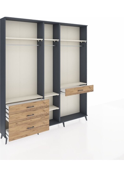 Arges Dolap 7 Raflı 4 Çekmeceli 3 Askılı 220x30x243 Antrasit-aytaşı/çam Aytası/atlas Çam Arges Dolap 7 Raflı 4 Çekmeceli 3 Askılı 220x30x243 Antrasit-aytaşı/çam Aytası/atlas Çam