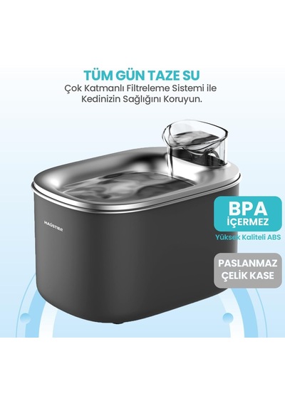 Tr Wf007l Otomatik Kedi Su Sebili,kedi Su Çeşmesi, Su Şelalesi, Su Pınarı 3.5lt Geniş Hazne, Bpa Içermez, Ultra S