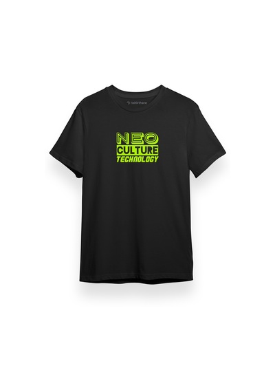 Nct Neo Culture Technology Letter Logo Siyah Kısa Kol Erkek Tshirt 001