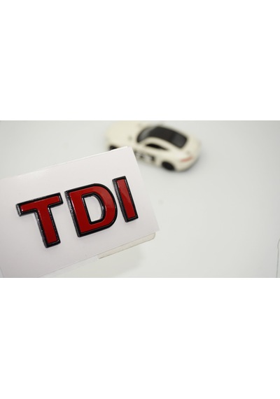 Dk Tuning Tdi Bagaj 3 Kırmızı Siyah Abs Yazı Logo Volkswagen İle Uyumlu Bagaj Arma