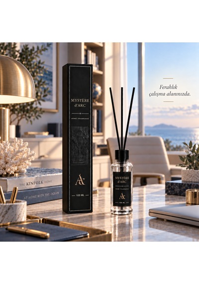 Premium Oda Kokusu Bambu Çubuklu Beyaz Şişe 100 Ml Okyanus