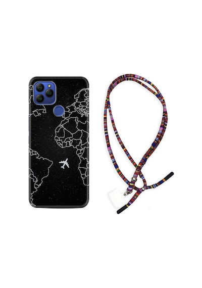 General Mobile Gm21 Kılıf Rasta Boyun Askılı Black Plane 1868