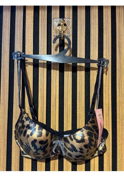 Love Secret Kadın Leopar Desenli Destekli Sütyen Ve Tanga İç Çamaşırı Takımı Siyah Detaylı Kahve - Leopar Love Secret Kadın Leopar Desenli Destekli Sütyen Ve Tanga İç Çamaşırı Takımı Siyah Detaylı Kahve - Leopar