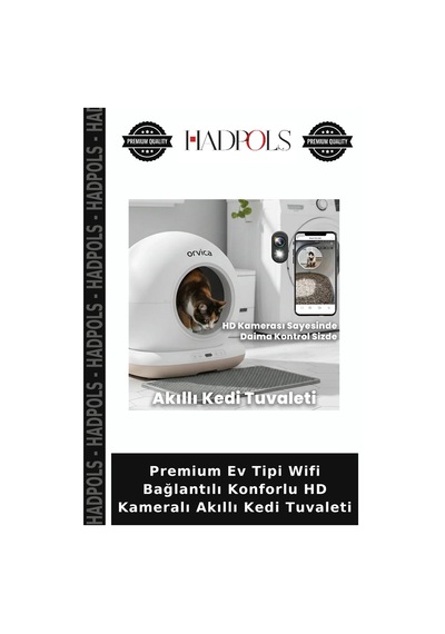 Premium Ev Tipi Wifi Bağlantılı Konforlu Hd Kameralı Akıllı Kedi Tuvaleti