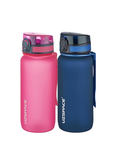 Uzspace 2'li Tritan Matara Seti 650 Ml 14 Farklı Renk Seçeneği Fiftyfifty -3037seta Pembe-Lacivert