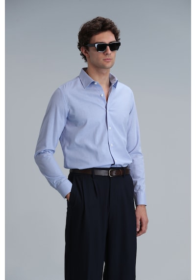Lufian Menar Erkek Basic Gömlek Comfort Fit Mavi Mavi 111010615100300 Mavi