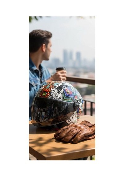 Sway Sw 765 Beyaz Bahçe Güneş Gözlüklü Yarım Motosiklet & Scooter Kask Aynalı Vizör
