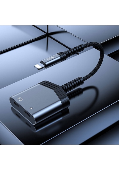 Recci Rds-a18 Lightning 2in1 Şarj Ve Audio Ses Adaptörü