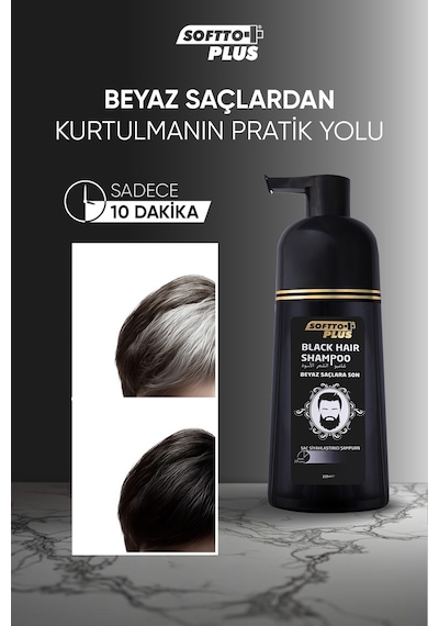 Black Hair Beyaz Saçlar Için Saç Siyahlaştırıcı Doğal Görünümlü Şampuan 350ml