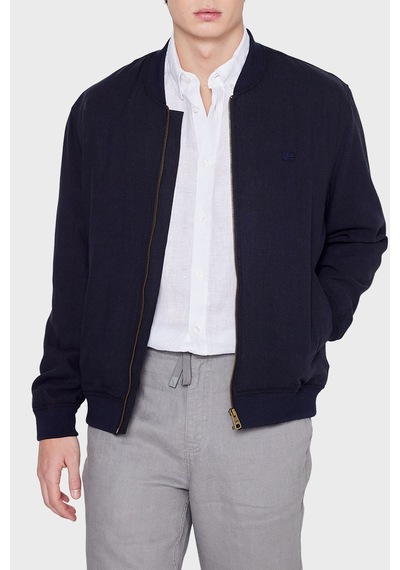 Lee Regular Fit Kolej Yaka Keten Bomber Ceket Erkek Ceket L2610125 410 Lacivert