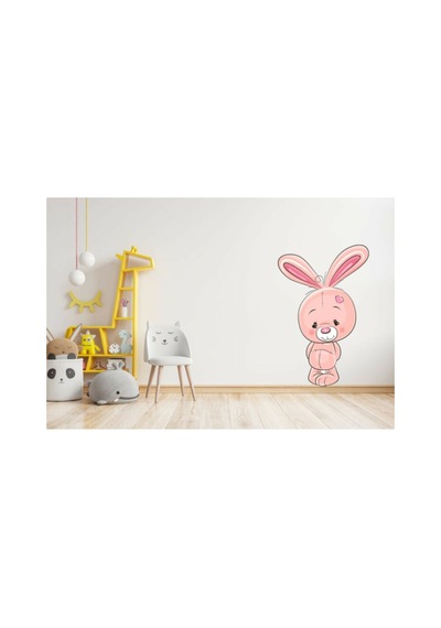 Çocuk Odası Duvar Sticker Pembe Tavşan 40x65 Cm