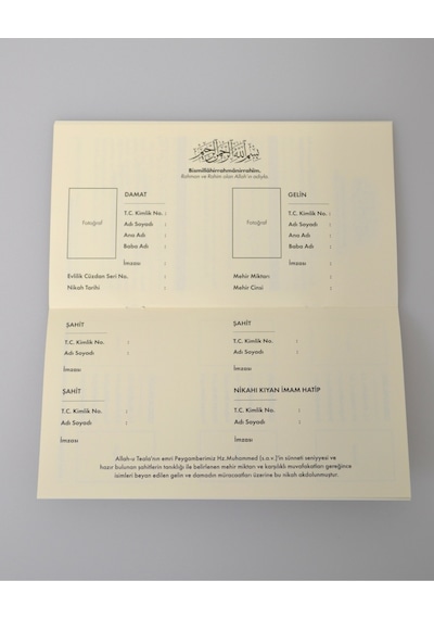 Dini Nikah Seti Kurdeleli Özel Kutu Dini Nikah Defteri, Kadife Yasin, Gelin Başörtüsü, Kristal Tesbih, Gül Suyu, Takke, Esans