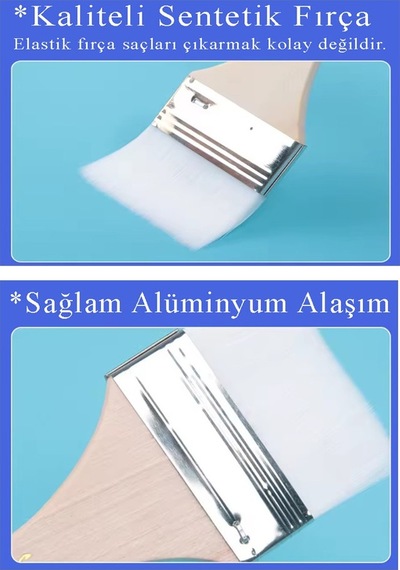 Beyaz Saplı 3 Lü Sentetik Zemin Fırçası 1 Paket 2 4 6 Numara Beyaz Zemin Fırçası Yağlı Boya Akrilik Boya Badana Guaj