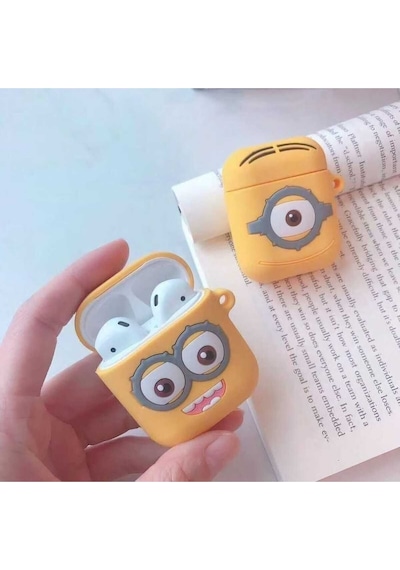 Apple Uyumlu iPhone 1/2. Nesil  Koruyucu Bluetooth Kulaklık Kılıfı Figürlü Minions Airpods 1/2. Nesil