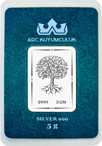 Sevgi Ve Hayatı Simgeleyen Hayat Ağacı Temalı Hediyeye Özel 5 Gram 999 Ayar Gümüş Külçesi-661